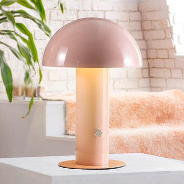 Boletus 10.75" Contemporary Bohemian Rechargeable/Cordless Iron Integrated LED Mushroom Table Lamp